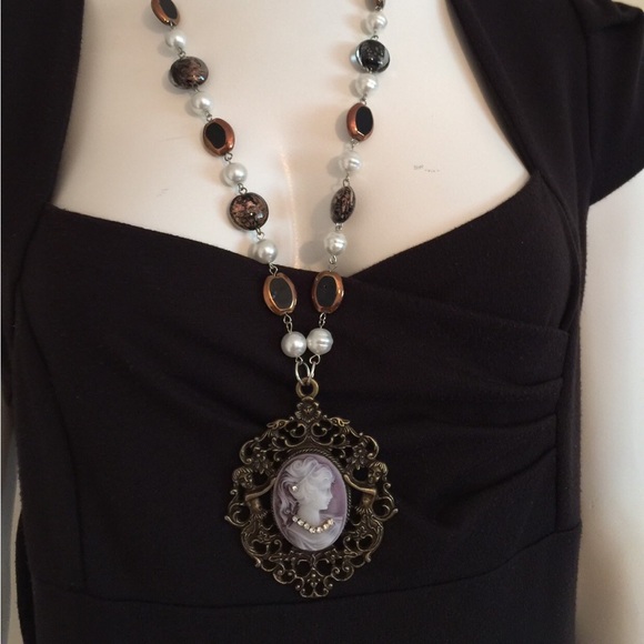 Mourano necklace with cameo (NEW) - Picture 3 of 6